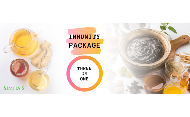 3-in-1 Immunity Package - Kashaya Powder, Pure Turmeric and Chyavanaprasha